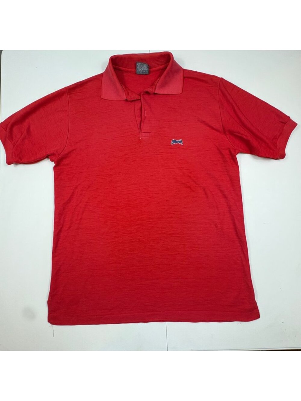 Le Tigre Red Polo Shirt Medium Embroidered Tiger Logo Classic Fit Casual USA Mad